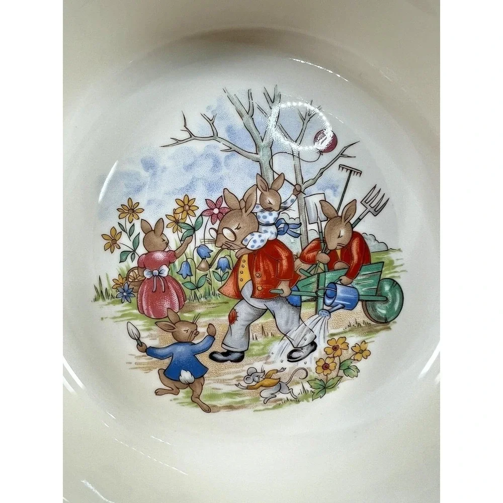 Royal Doulton Bunnykins Fine‎ Bone China Bowl & Mug Set ,1936 Garden Piano Scene